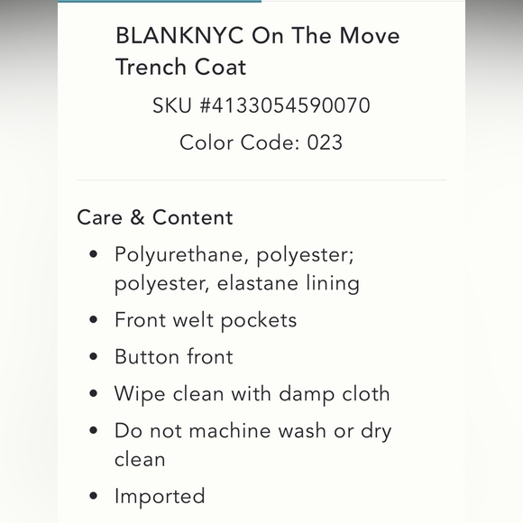 Anthropologie NWT BLANKNYC On The Move
Trench Coat size M. - Picture 5 of 11